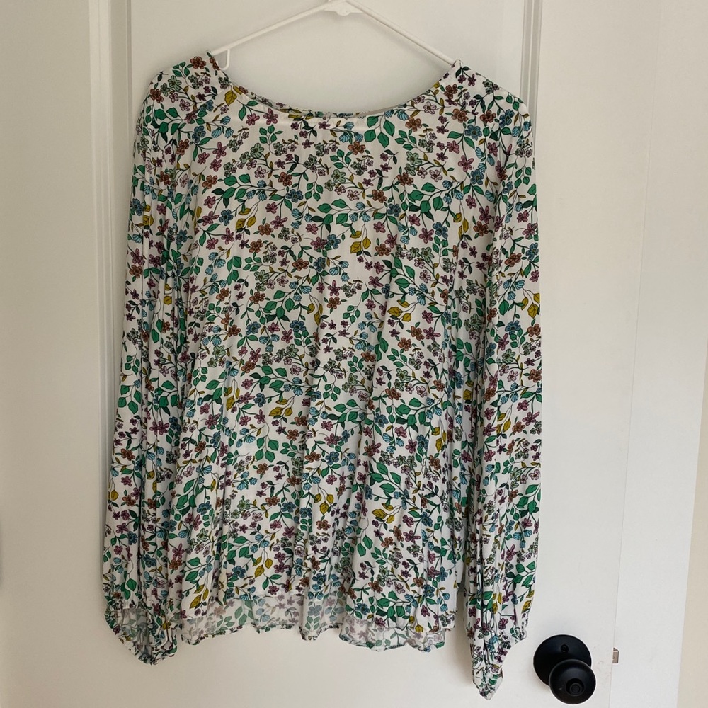 Loft Balloon Sleeve Floral Top
